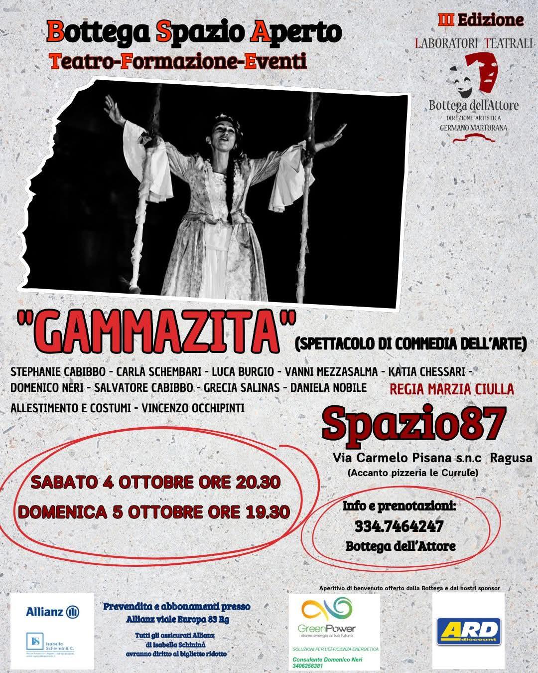 Locandina di Gammazita, spettacolo di commedia dell'arte